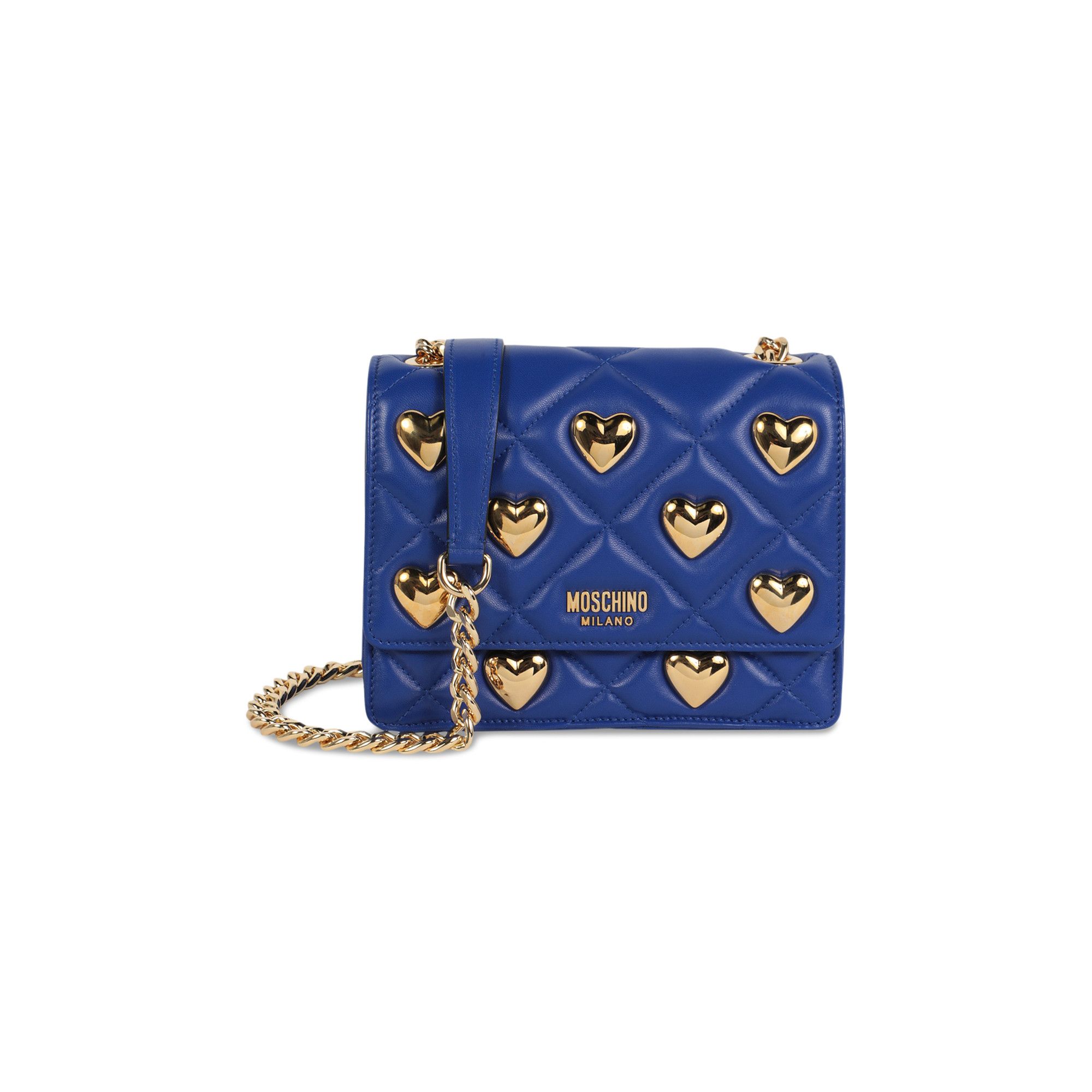 Moschino テニムスカト 01058236 J1295 Buy Moschino Heart Studs Quilted Crossbody Bag 'Blue' - 7506