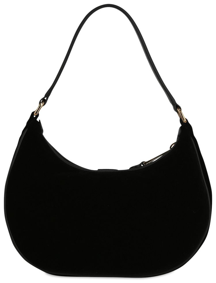 Moschino Velvet Logo Shoulder Bag Fantasy PrintBlack