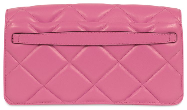 Moschino Heart Studs Quilted Shoulder Bag Fuchsia