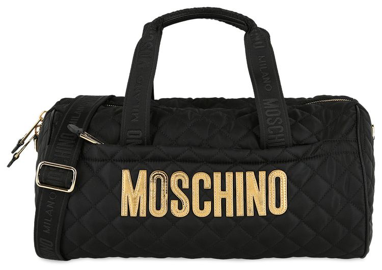 Moschino Quilted Logo Duffel Bag Black