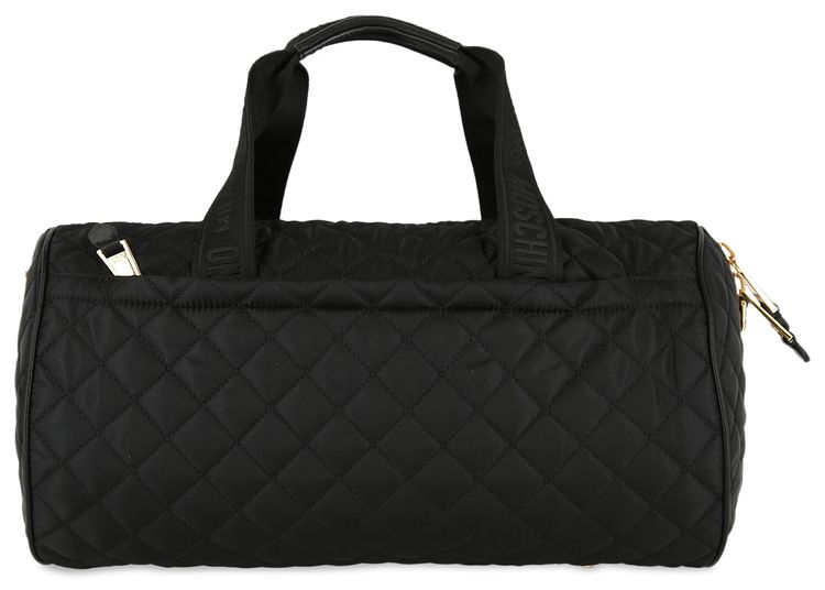 Moschino Quilted Logo Duffel Bag Black