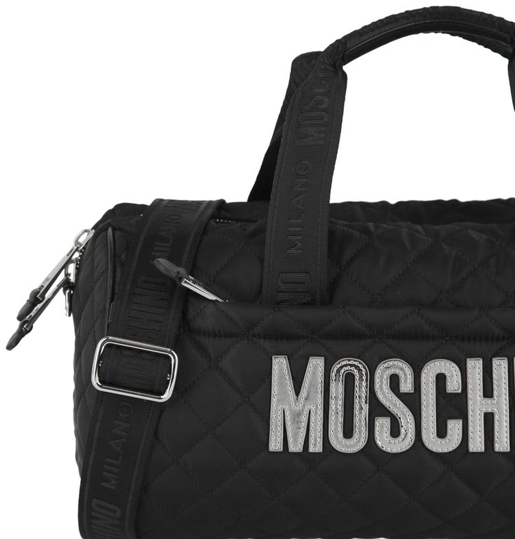 Moschino Quilted Logo Duffel Bag Fantasy PrintBlack