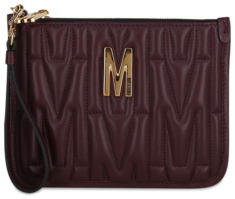 Moschino Quilted M Logo Wristlet Violet