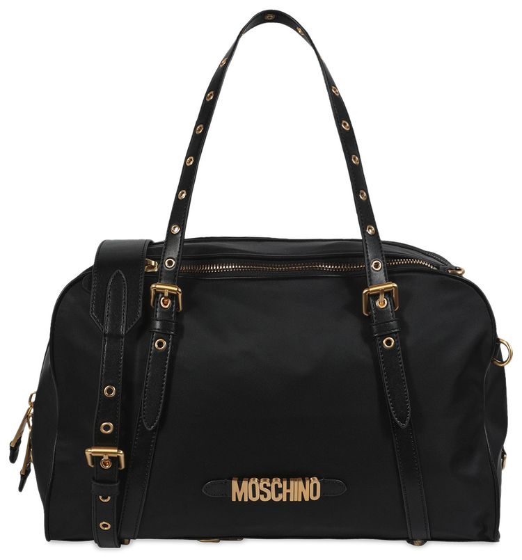 Moschino Nylon Logo Duffle Bag Fantasy PrintBlack