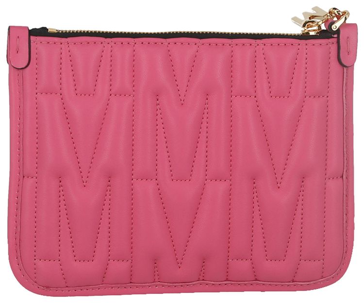 Moschino Quilted M Logo Wristlet Light Pink