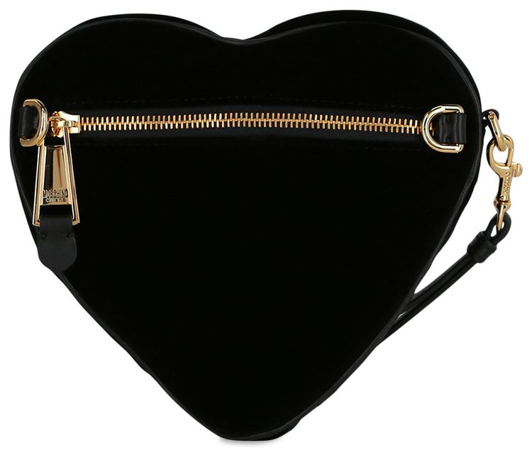 Moschino Velvet Heart Shaped Wristlet Fantasy PrintBlack