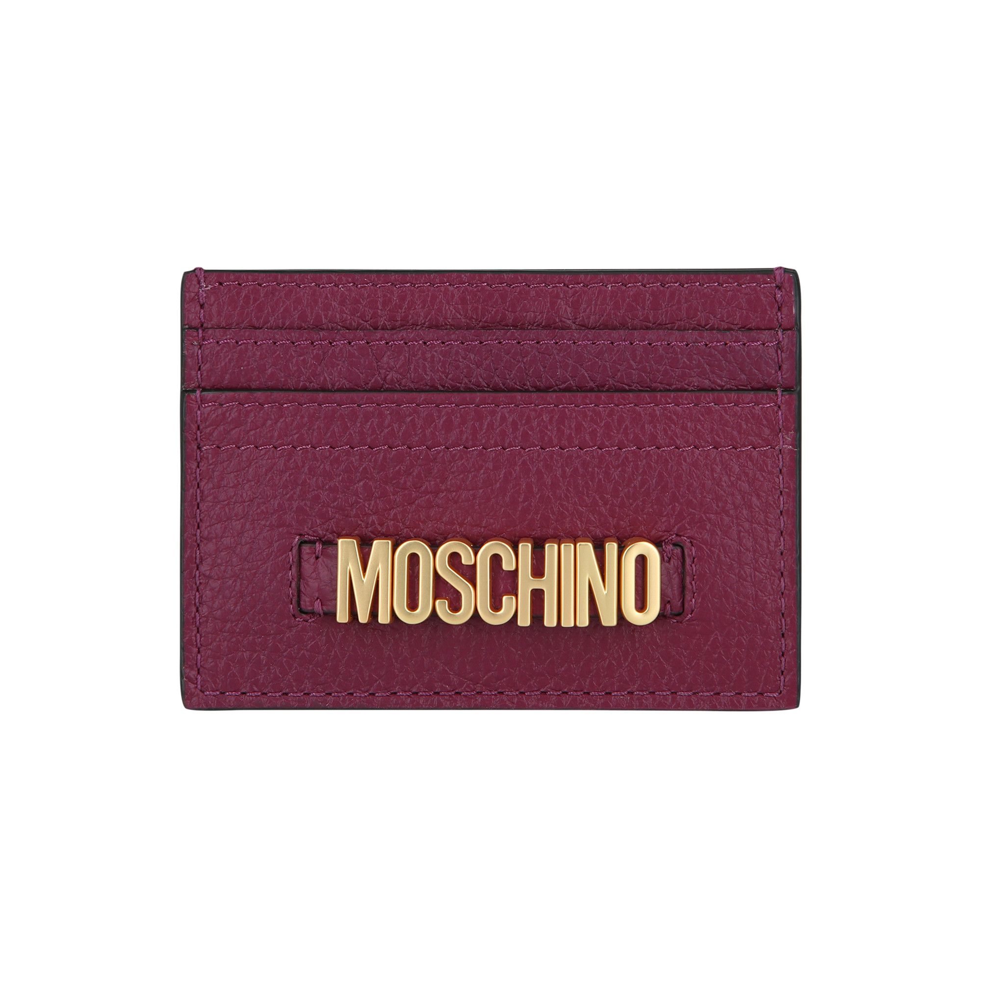 Buy Moschino Belt Logo Leather Card Holder Bordeaux 8116 8003 0195 GOAT CA