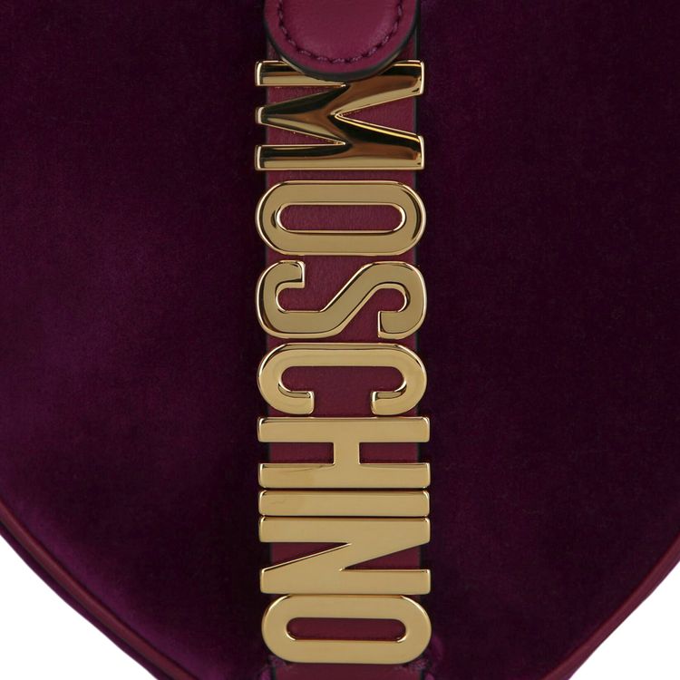 Moschino Velvet Heart Shaped Wristlet Fantasy PrintViolet