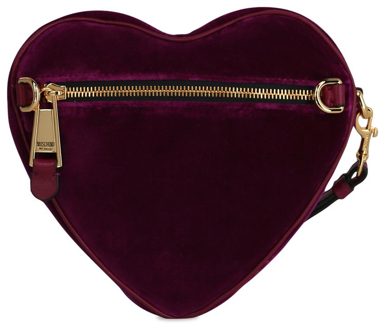 Moschino Velvet Heart Shaped Wristlet Fantasy PrintViolet
