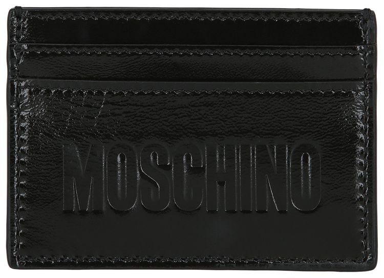 Moschino Embossed Logo Card Holder Black