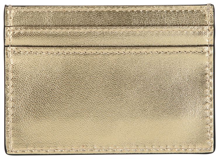 Moschino Logo Belt Crystal Embellished Card Holder Platinum