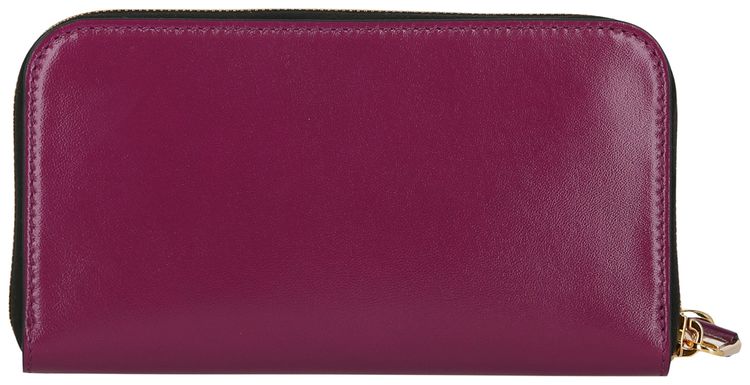 Moschino Embossed Coated Leather Wallet Bordeaux