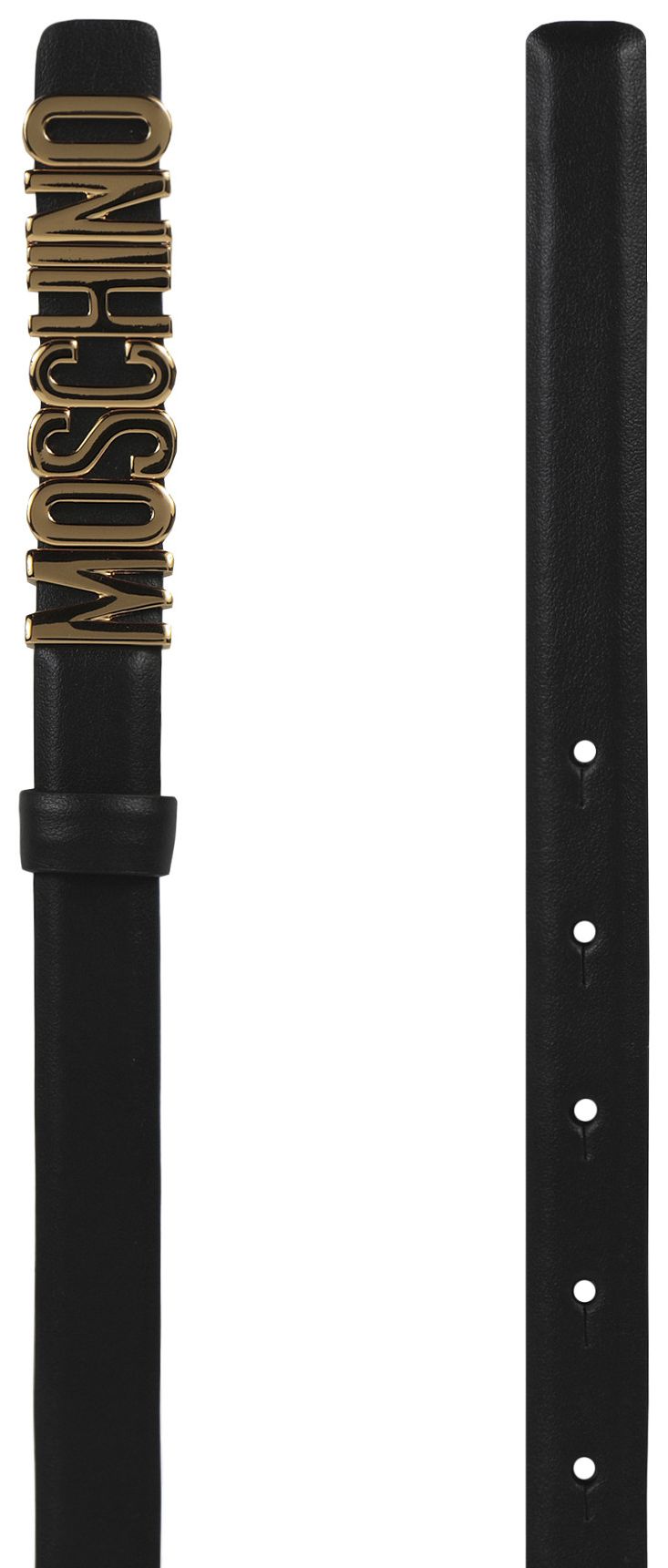 Moschino Calf Leather Logo Belt Black