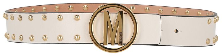 Moschino Logo Belt Ivory