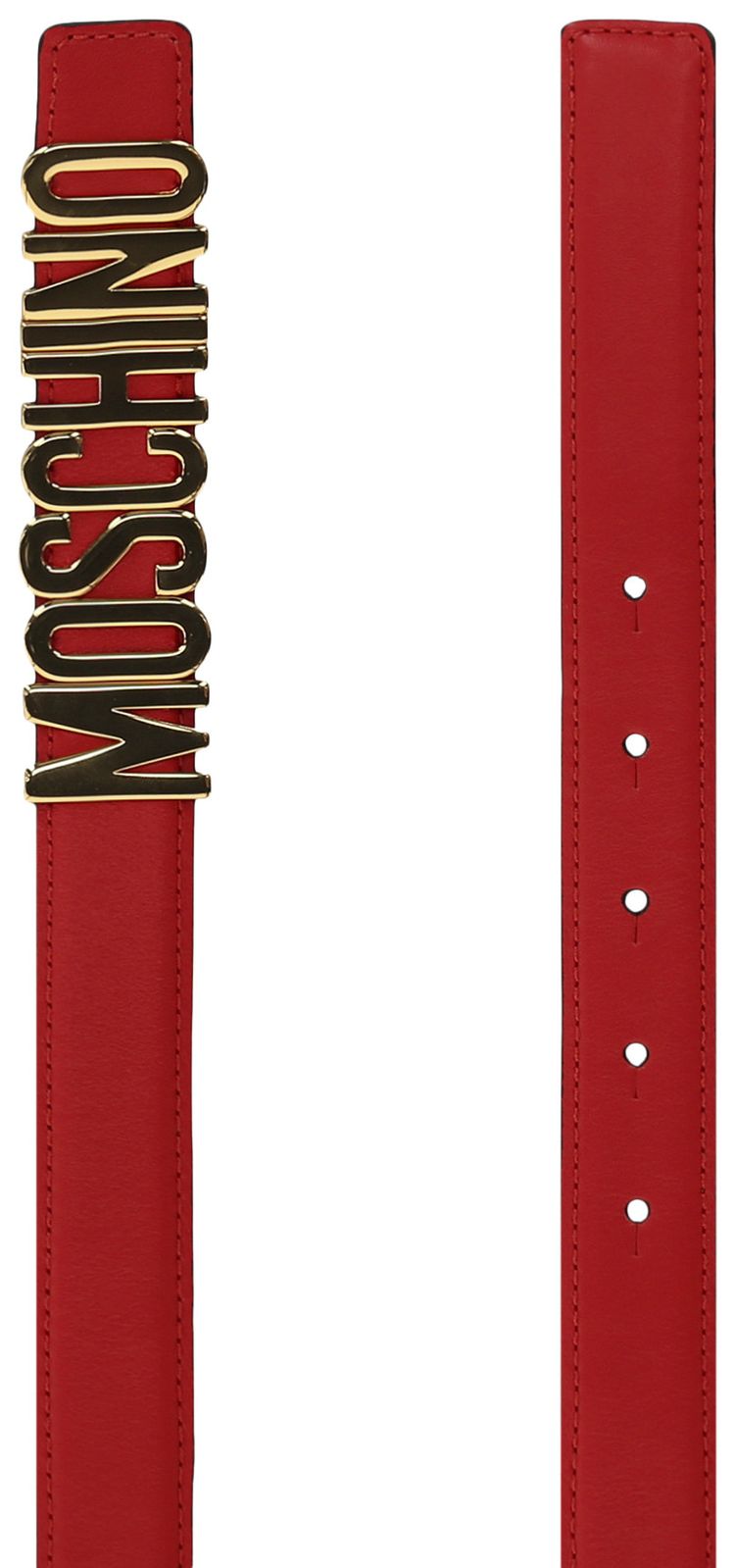 Moschino Calf Leather Logo Belt Red