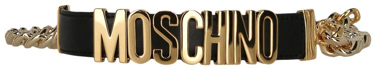 Moschino Logo Belt With Chain Black