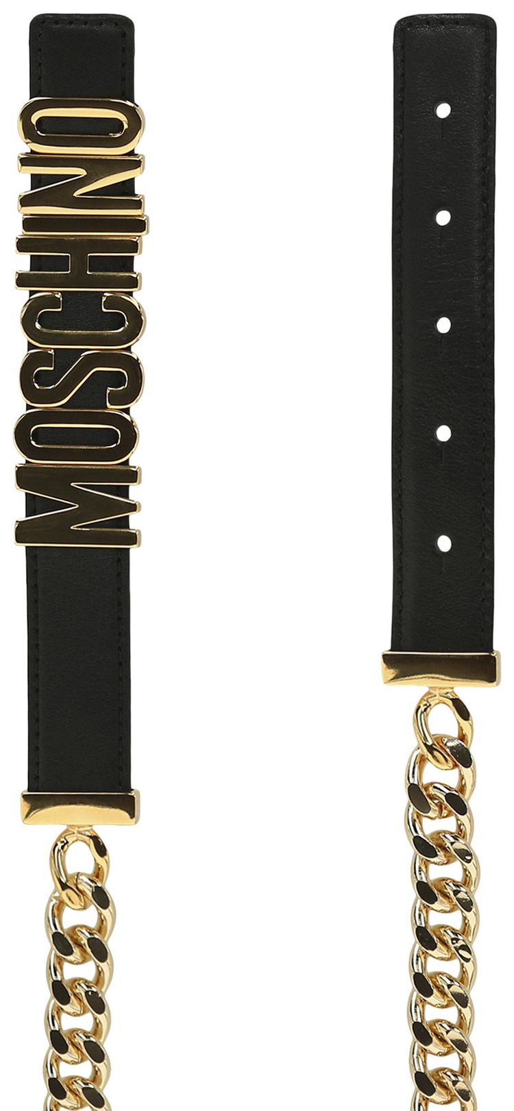 Moschino Logo Belt With Chain Black
