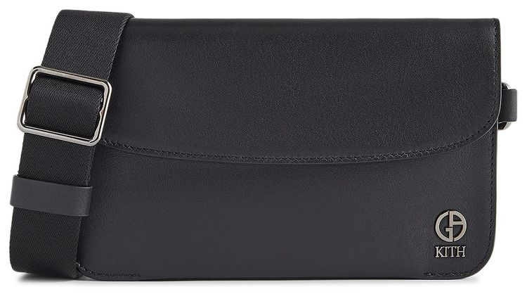 Kith  Giorgio Armani Leather Double Pouch Black