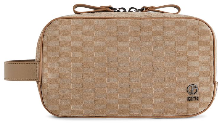 Kith  Giorgio Armani Monogram Suede Dopp Kit Cream