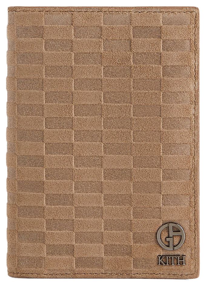 Kith  Giorgio Armani Monogram Suede Passport Holder Cream