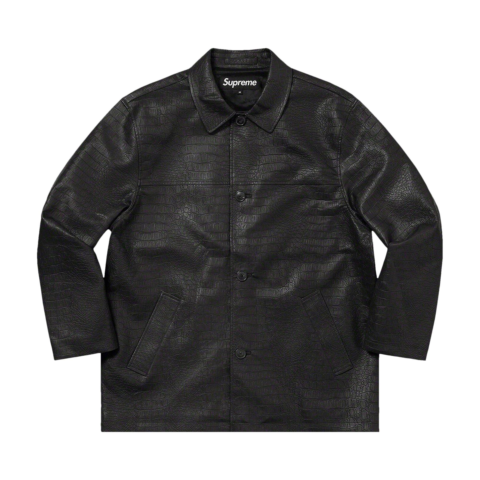 【希少】SUPREME 22ss Faux Croc Car Coat BLK Buy Supreme Faux Croc Car Coat 'Black' - SS22J15 BLACK | GOAT CA