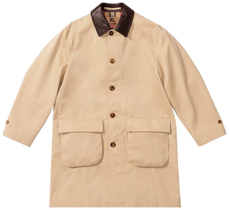 Supreme x Burberry Leather Collar Trench Beige
