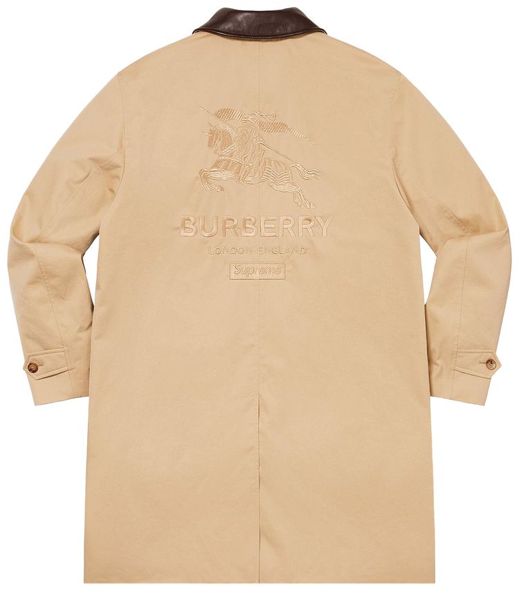 Supreme x Burberry Leather Collar Trench Beige