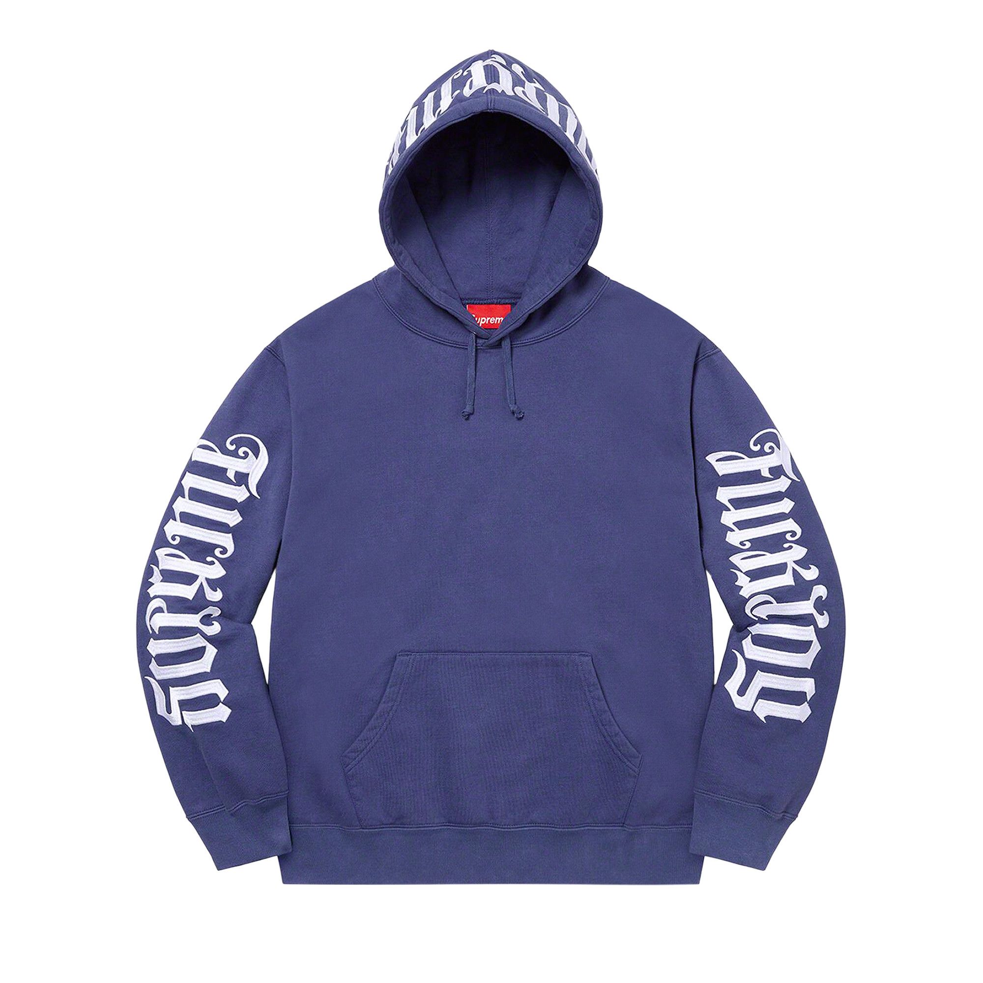 Buy Supreme Ambigram Hooded Sweatshirt 'Washed Navy' - SS22SW44