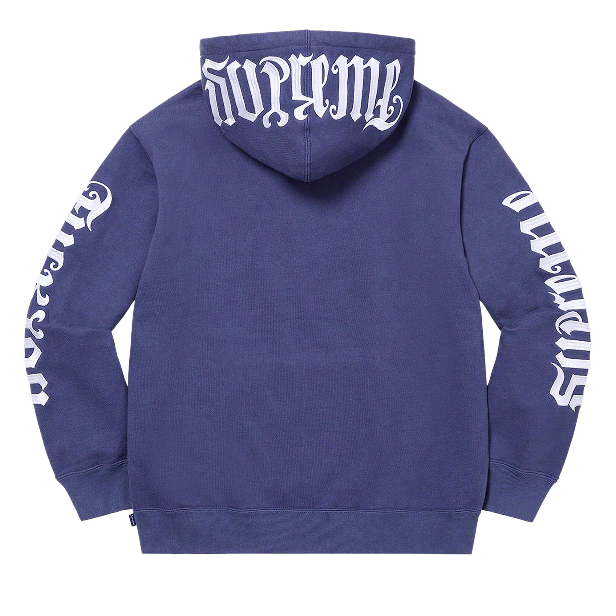 Buy Supreme Ambigram Hooded Sweatshirt 'Washed Navy' - SS22SW44