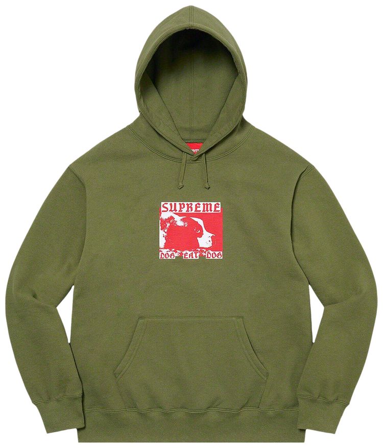 Supreme Dog Eat Dog Hooded Sweatshirt Olive