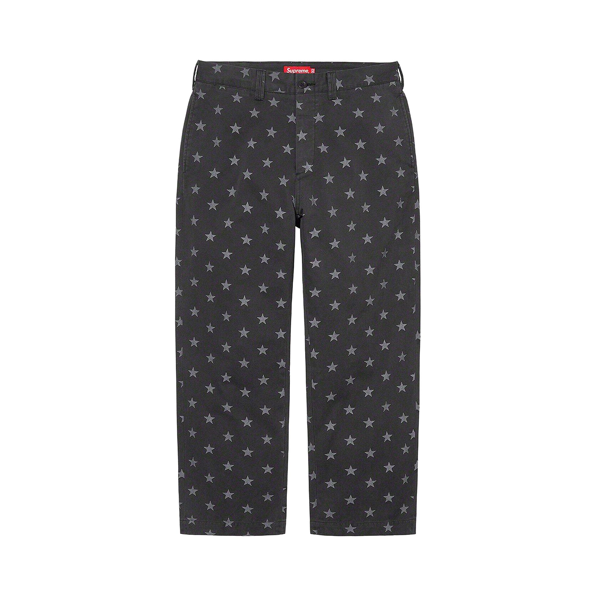 Supreme Chino Pant Black Stars Men's - SS22 - US