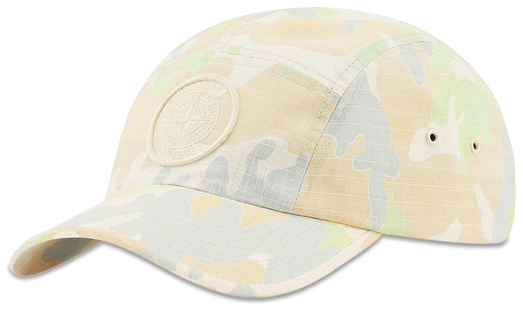 Supreme x Stone Island Reactive Ice Camo Camp Cap Tan