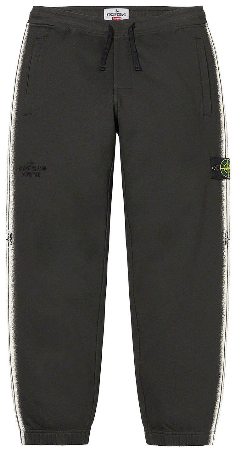 Supreme x Stone Island Stripe Sweatpant Black