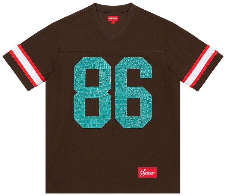 Supreme Faux Croc Football Jersey Brown