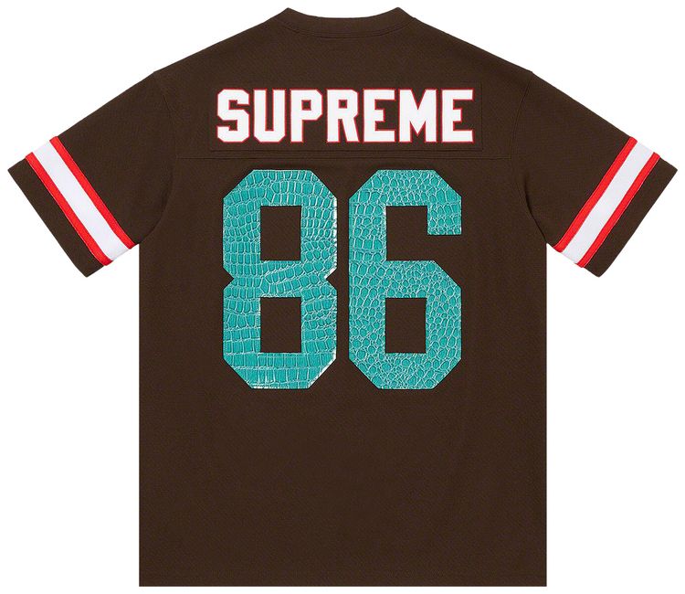 Supreme Faux Croc Football Jersey Brown