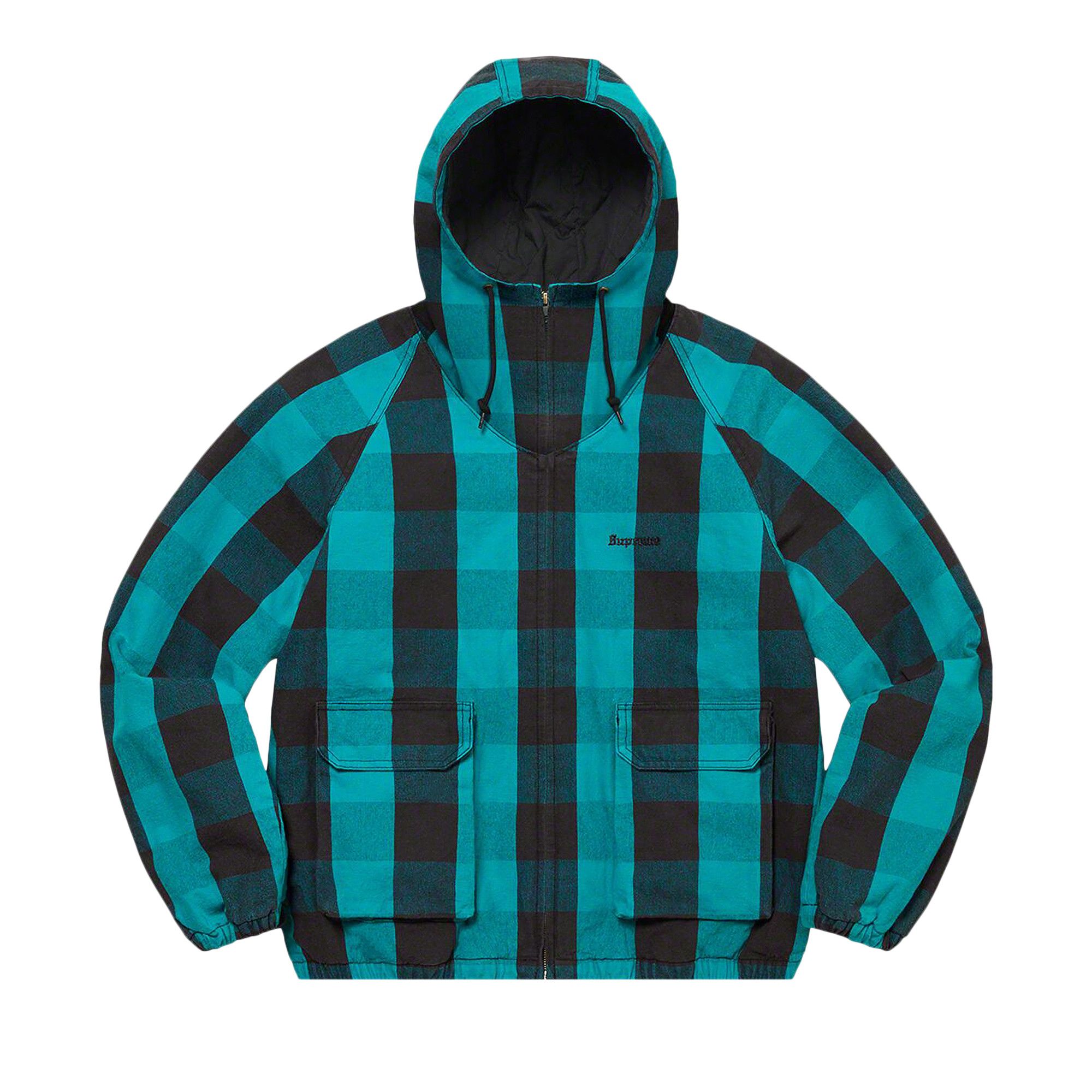 Buy Supreme Cotton Hooded Jacket 'Teal Plaid' - SS22J82 TEAL PLAID