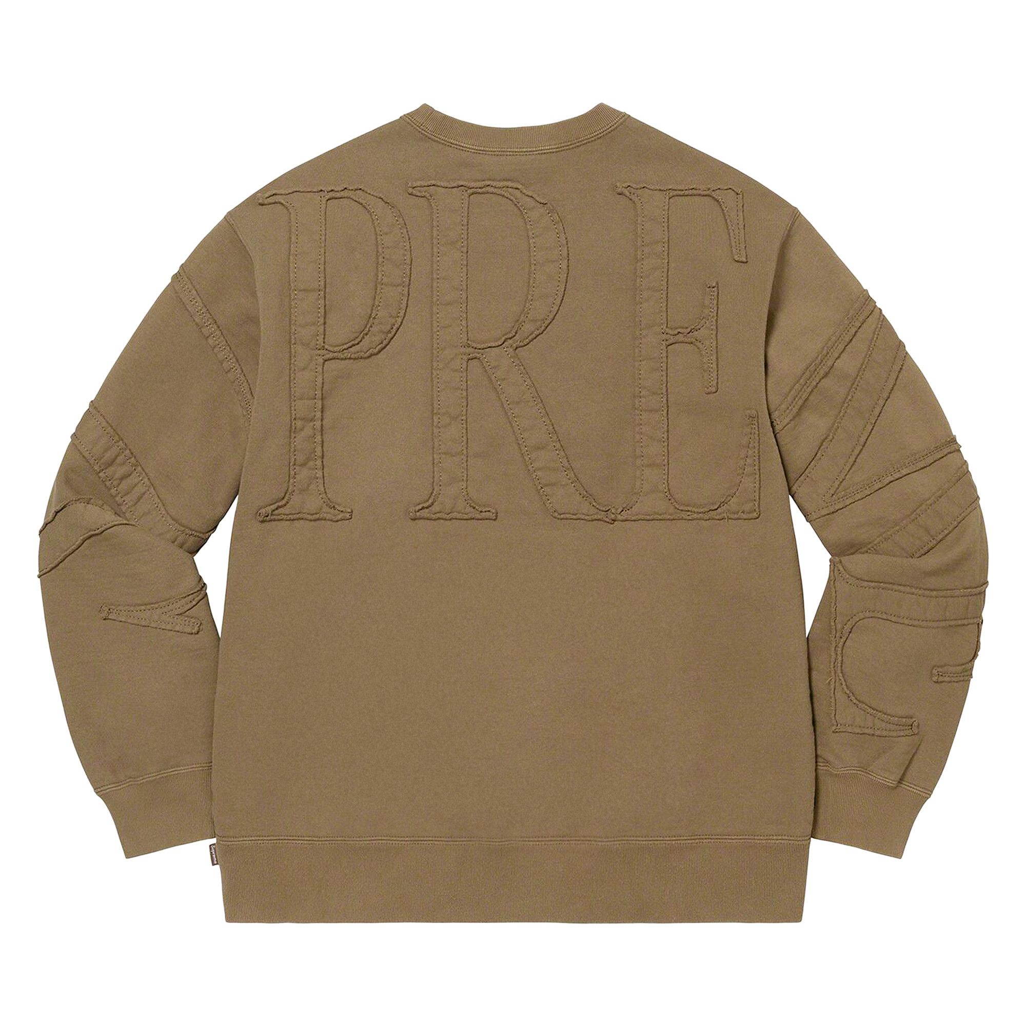 Size l Supreme Tonal Appliqué Crewneck 'Olive Brown'