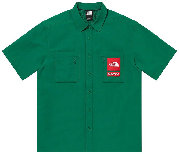 Supreme x The North Face Trekking Short Sleeve Shirt Dark Green
