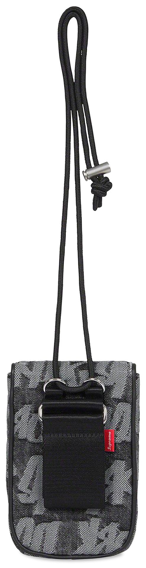 Supreme Fat Tip Jacquard Denim Neck Pouch Black