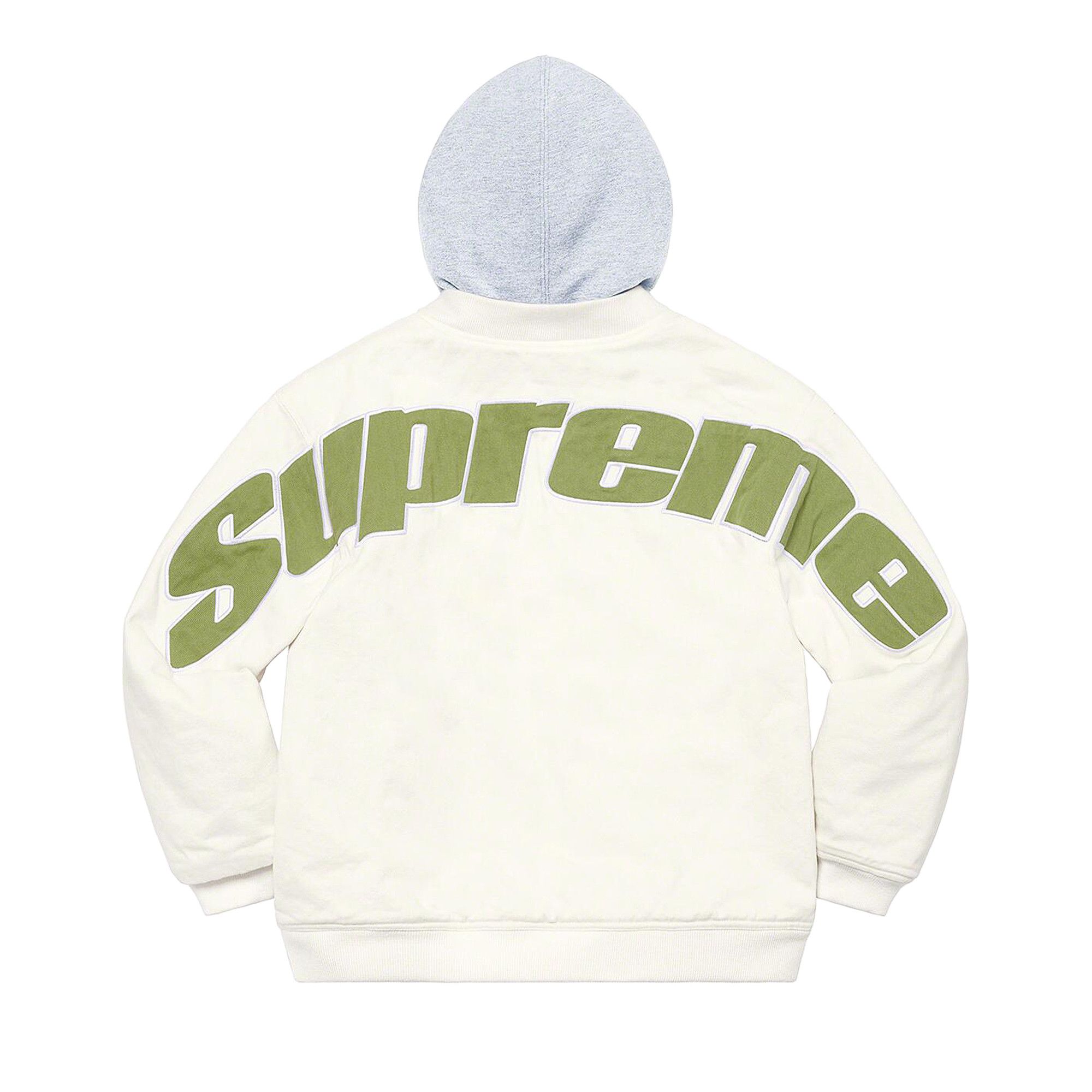 Buy Supreme Hooded Twill Varsity Jacket White SS22J85 WHITE GOAT CA