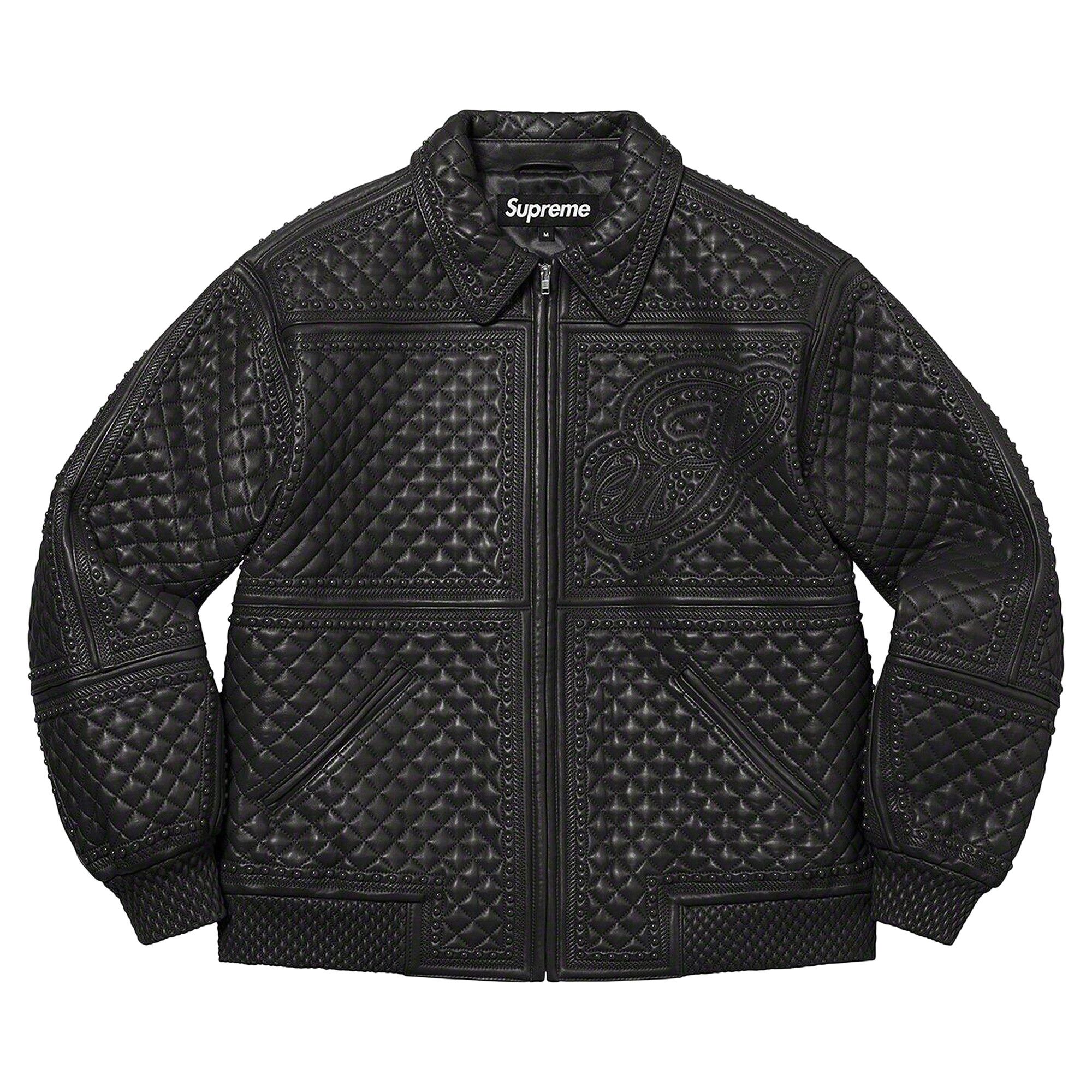 Buy Supreme Studded Quilted Leather Jacket 'Black' - FW22J9
