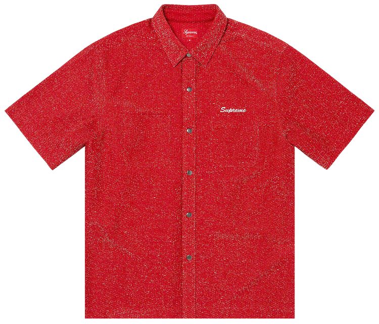 Supreme Lurex Short Sleeve Shirt Red