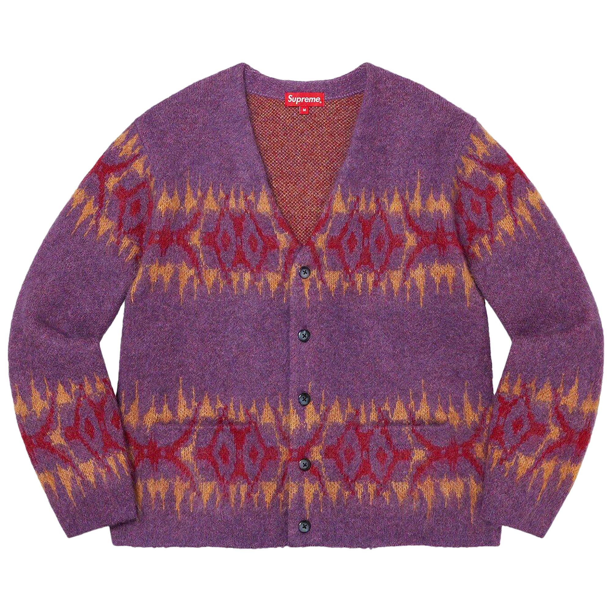 Supreme パープル カーディガン