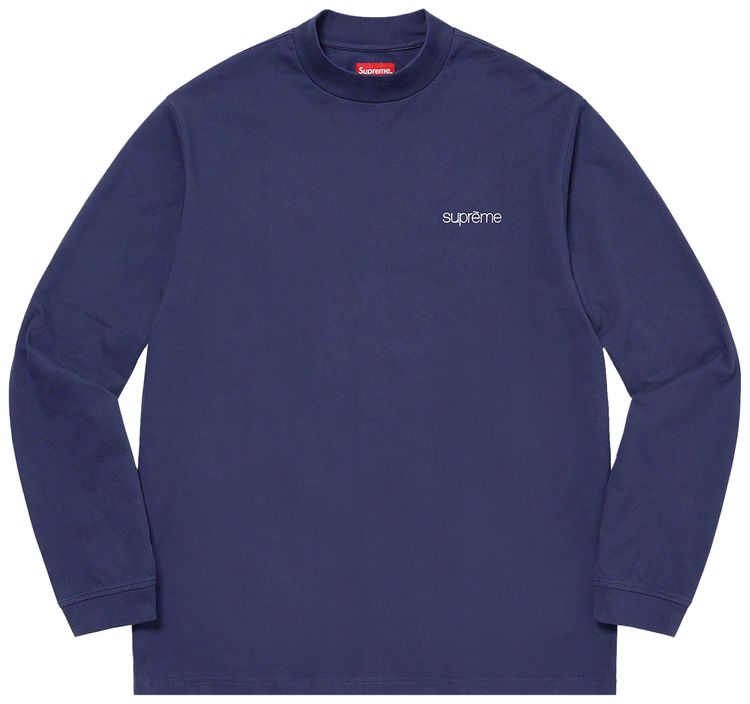 Supreme Mock Neck Long Sleeve Top Dark Navy