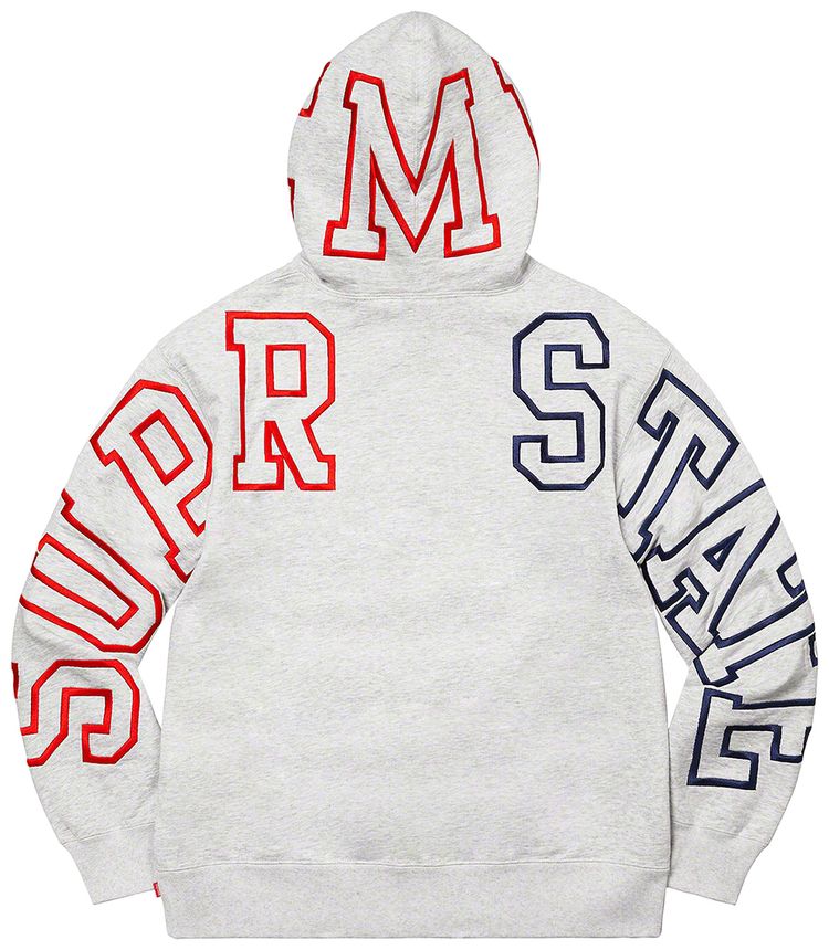 Supreme State Hooded Sweatshirt Ash Grey
