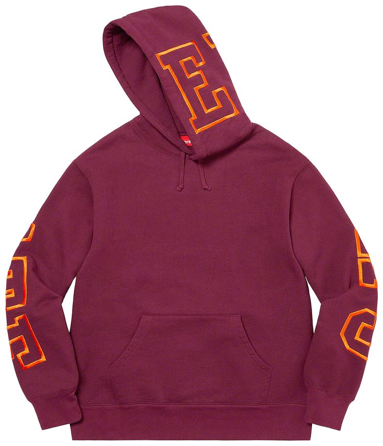Supreme State Hooded Sweatshirt Burgundy