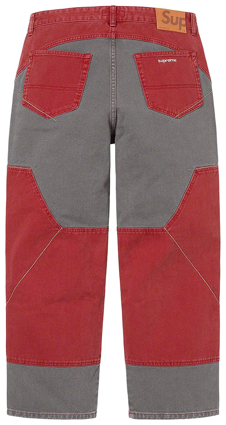 Supreme 2 Tone Paneled Jean Red