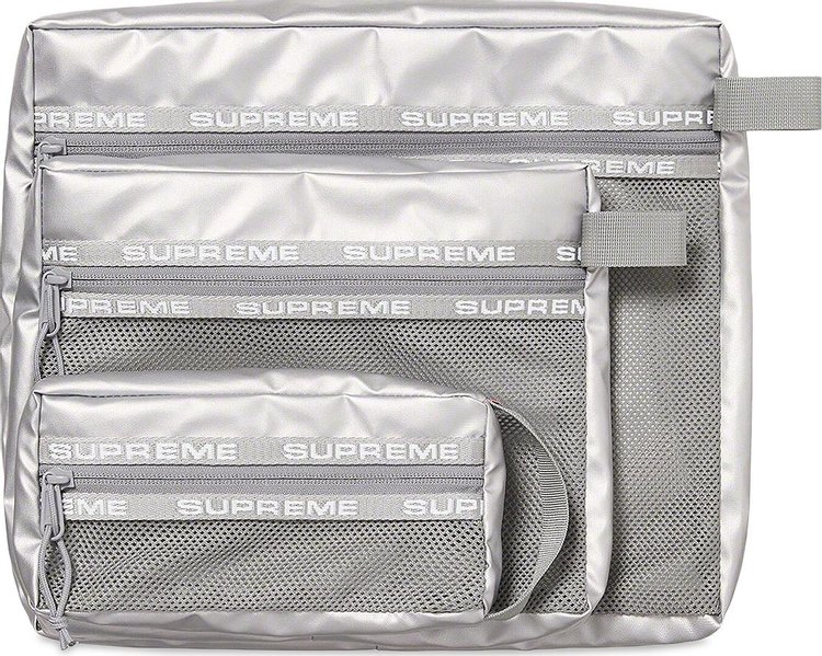 Supreme Organizer Pouch Set Silver