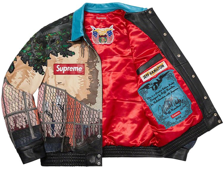 Supreme x Jeff Hamilton Ridge Street Leather Jacket Multicolor