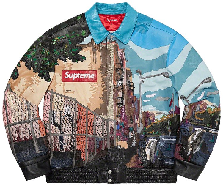 Supreme x Jeff Hamilton Ridge Street Leather Jacket Multicolor